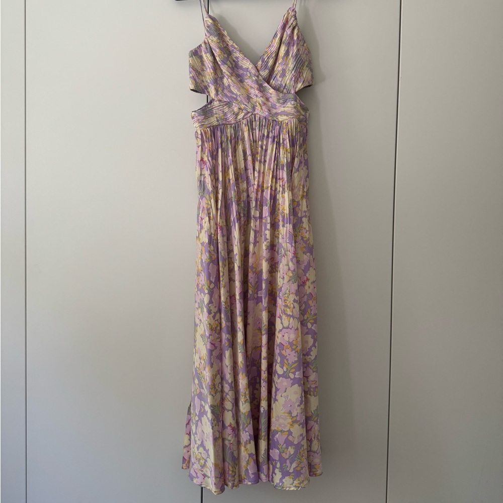 Astr Lavender and Cream Floral Maxi Dress